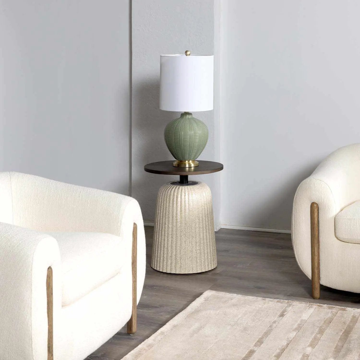 McMurray Green Textured Table Lamp - Clearance by Boutique Rugs