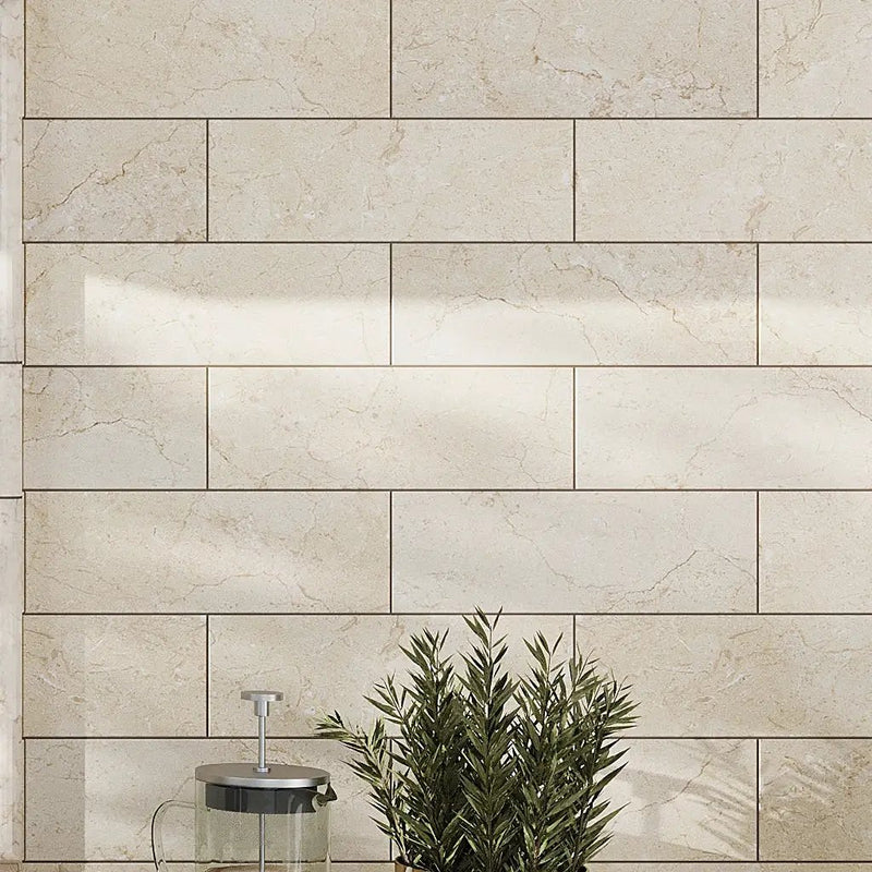 Beige 4x12 Honed Subway Crema Marfil Marble Tile (15 pack, 5 sq ft/case) by Apollo Tile