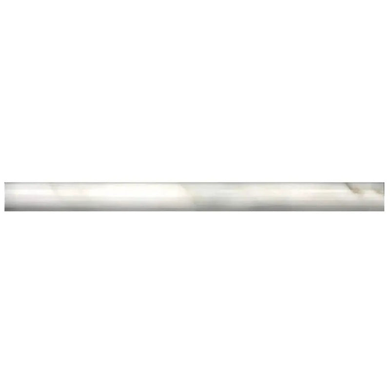 White 0.5x12 Honed Calacatta Gold Pencil Marble Tile Trim (10 pack, 0.5 sq ft/case) by Apollo Tile