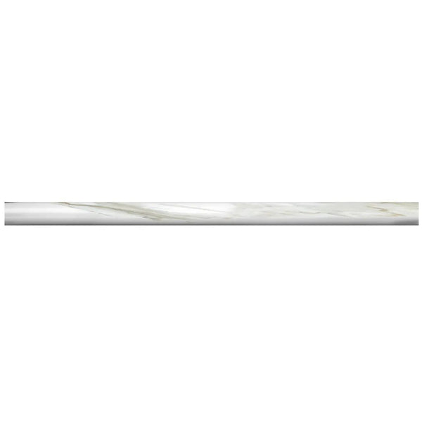 White 0.5x12 Polished Calacatta Gold Pencil Marble Tile Trim (10 pack, 0.5 sq ft/case)