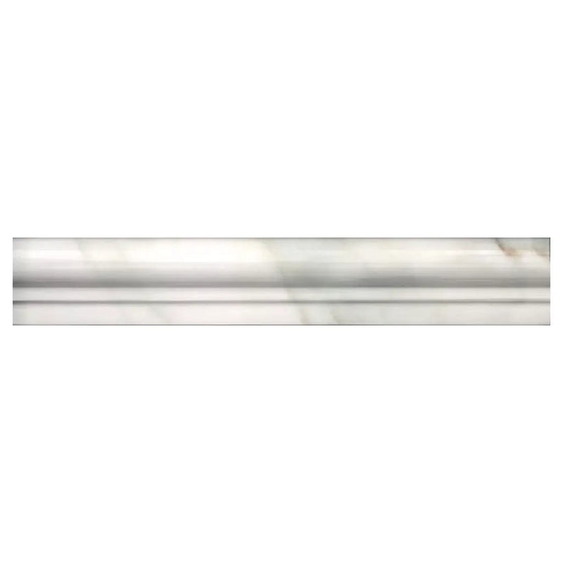White 2x12 Calacatta Gold Polished Chair Rail Marble Tile Trim (10 pack, 1.667 sq ft/case) by Apollo Tile