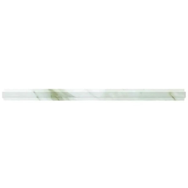 Snow White 0.8x12 Honed Calacatta Gold Pencil Marble Tile Trim (10 pack, 0.667 sq ft/case)