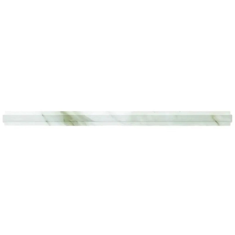 Snow White 0.8x12 Honed Calacatta Gold Pencil Marble Tile Trim (10 pack, 0.667 sq ft/case) by Apollo Tile