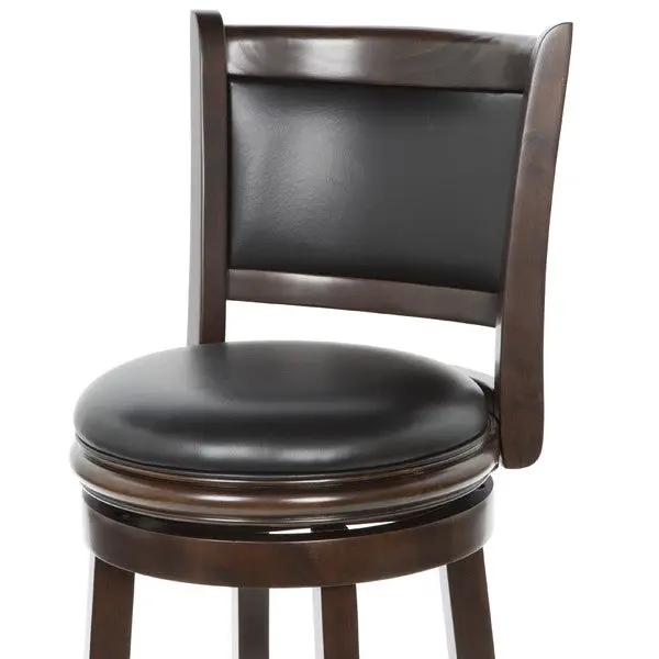 Cappuccino 29-inch Swivel Barstool with Faux Leather Cushion Seat by HomePacific