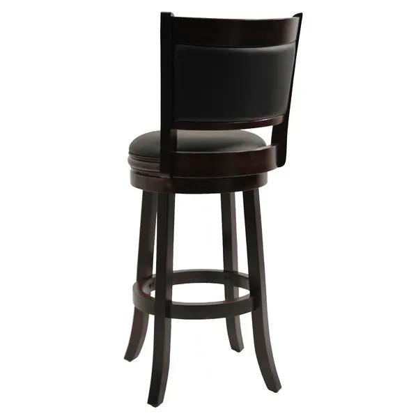 Cappuccino 29-inch Swivel Barstool with Faux Leather Cushion Seat by HomePacific