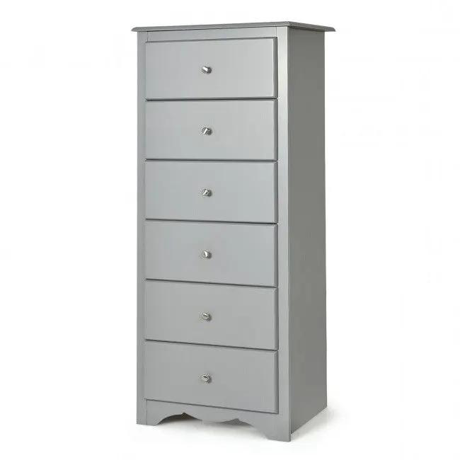 Modern Grey 6 Drawer Tall Wood Dresser Chest by HomePacific