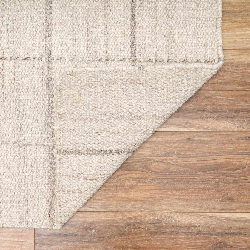 Nissa Cream Checkered Wool Rug by Boutique Rugs