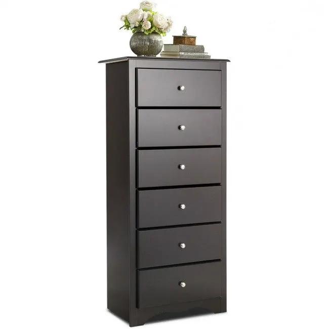 Modern Espresso 6 Drawer Tall Wood Dresser Chest by HomePacific