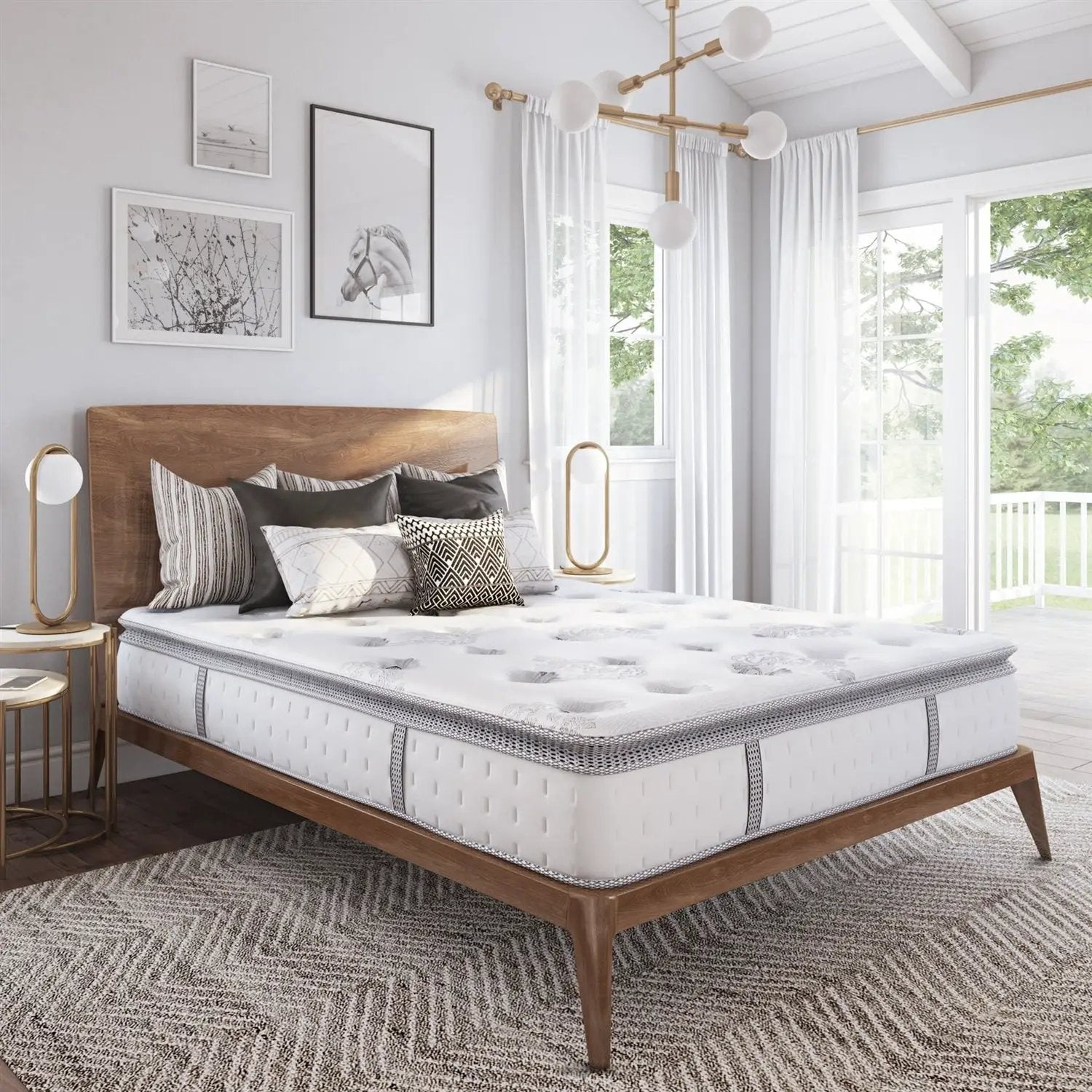 12 inch Medium Firm Pillow Top Hybrid Mattress In A Box - Queen Size by HomePacific