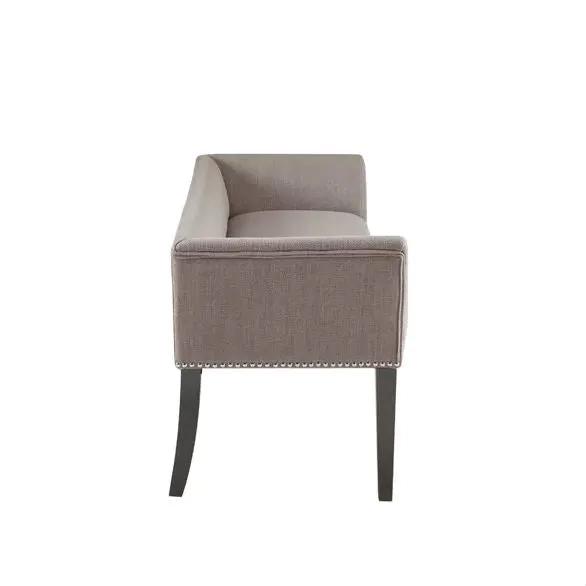 Modern Mid-Century Grey Upholstered Accent Bench by HomePacific