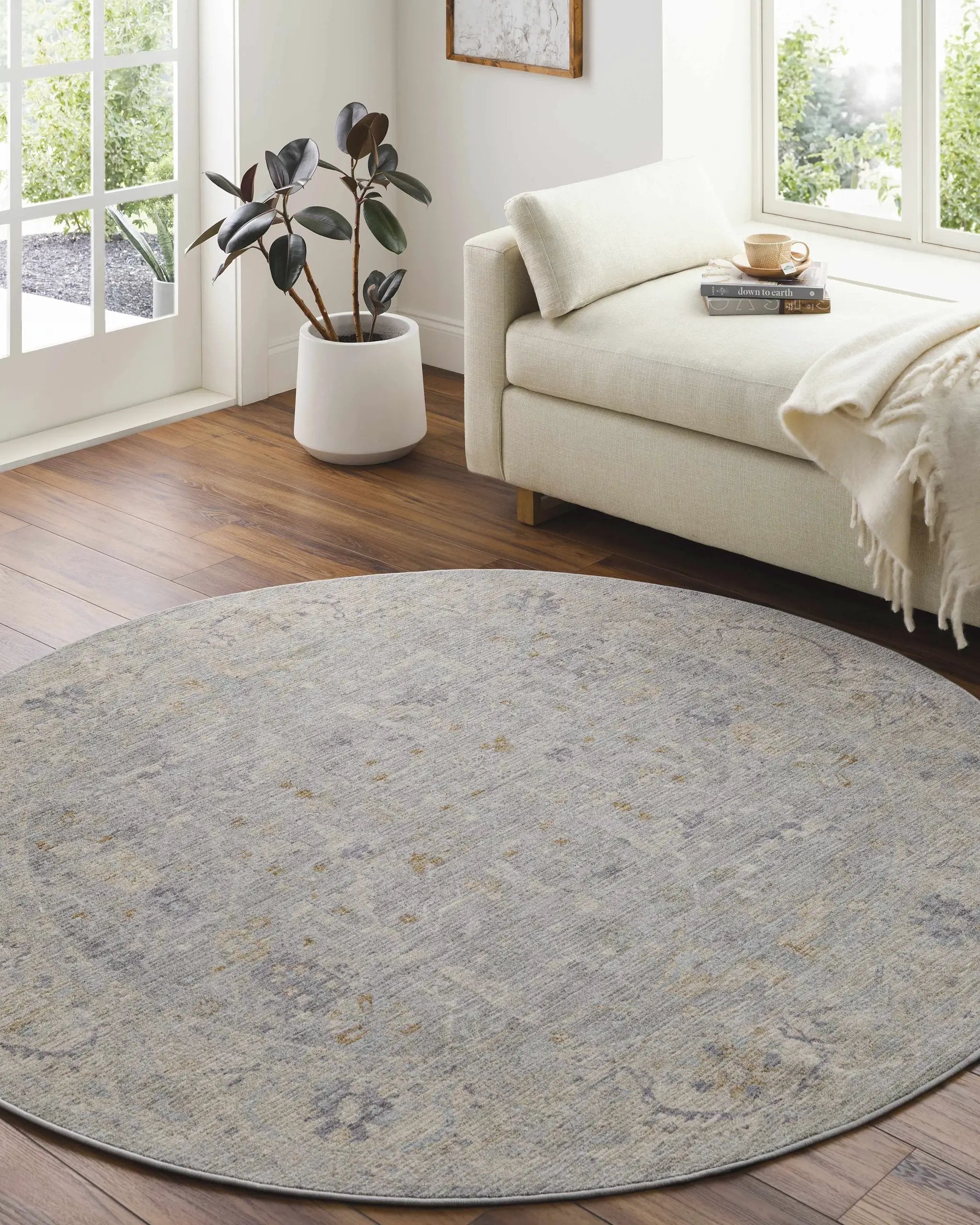 Merv Beige Neutral Thick Luxe Statement Rug by Boutique Rugs