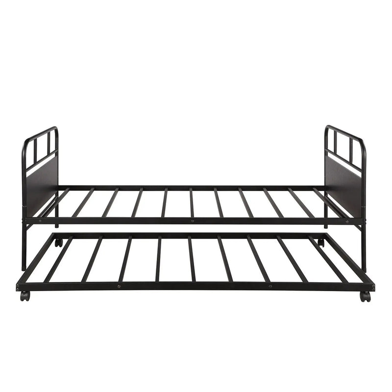 Metal Daybed Platform Bed Frame with Trundle by HouseOfZazla