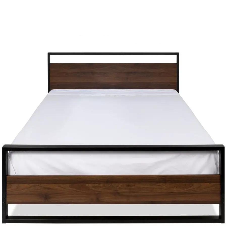 Modern FarmHome Queen Low Profile Metal Wood Platform Bed by HomePacific