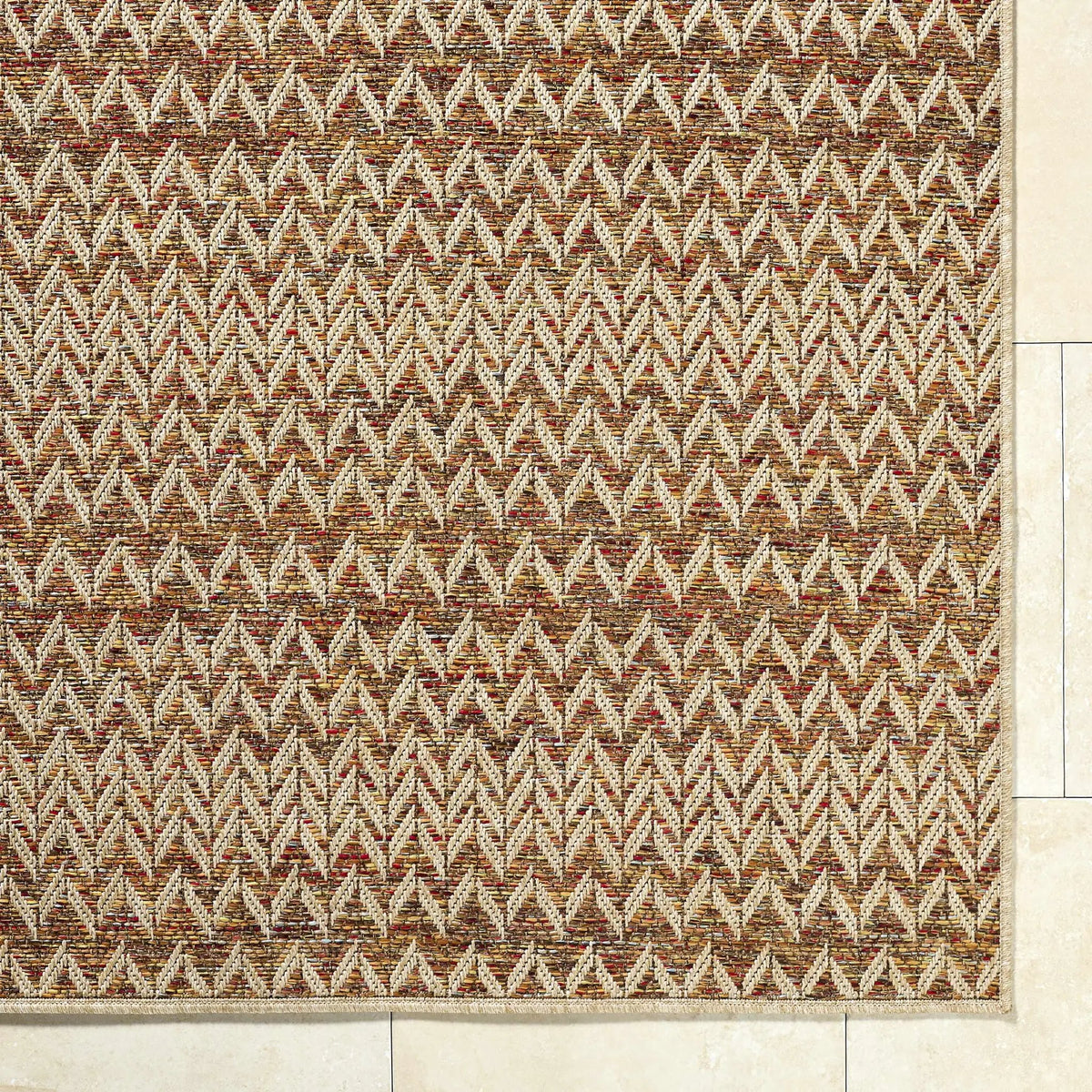 Alazne Burnt Orange Outdoor Area Rug, photo 3 of 7