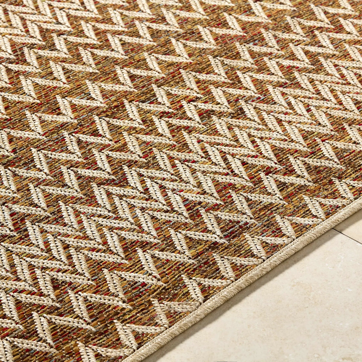 Alazne Burnt Orange Outdoor Area Rug, photo 7 of 7
