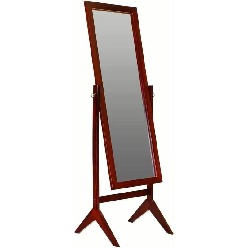 Modern Full Length Freestanding Bedroom Floor Cheval Mirror in Cherry by HomePacific