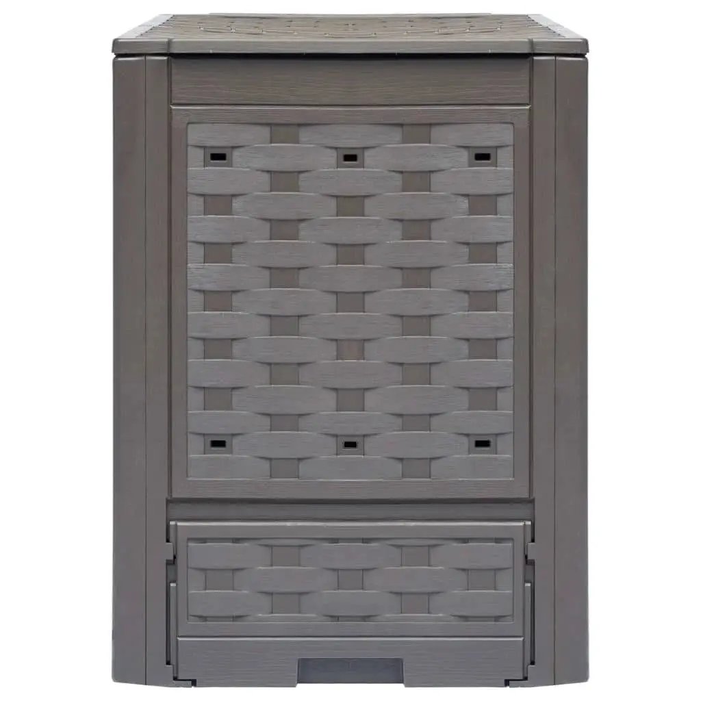 Set of 2 - Outdoor Garden 158 Gallon Compost Bin Set in Brown Plastic Rattan by HomePacific