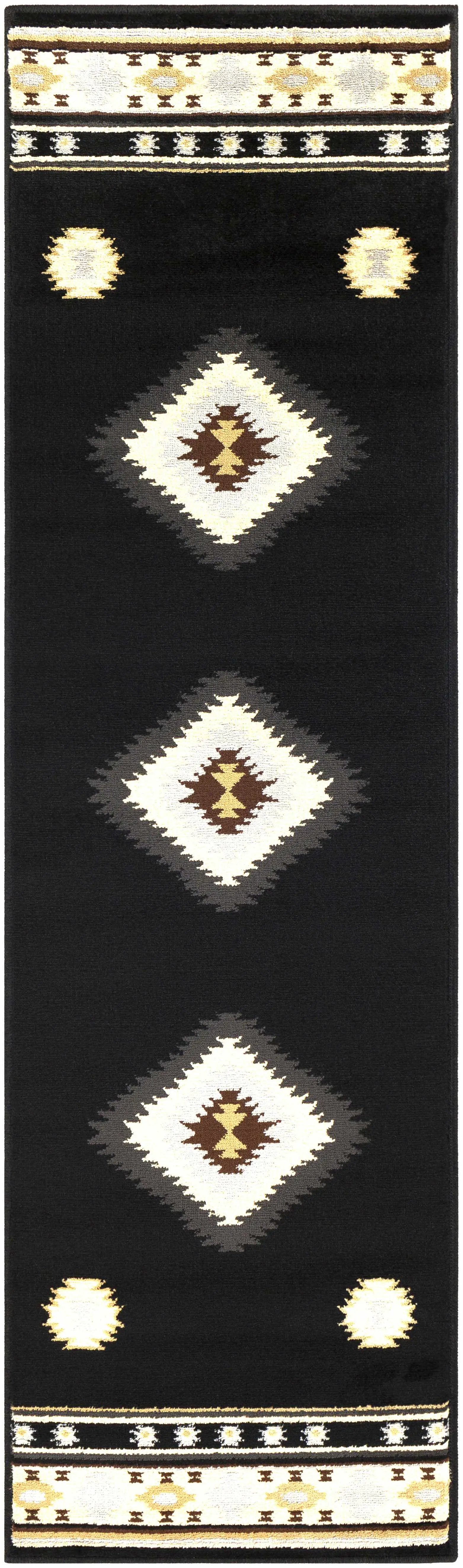 Buckhaven Black Southwestern Area Rug by Boutique Rugs
