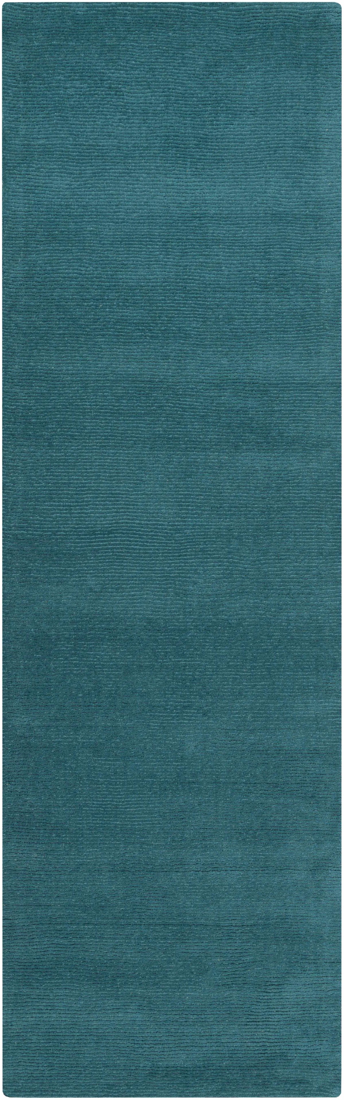 Brockton Solid Teal Wool Rug, photo 12 of 16