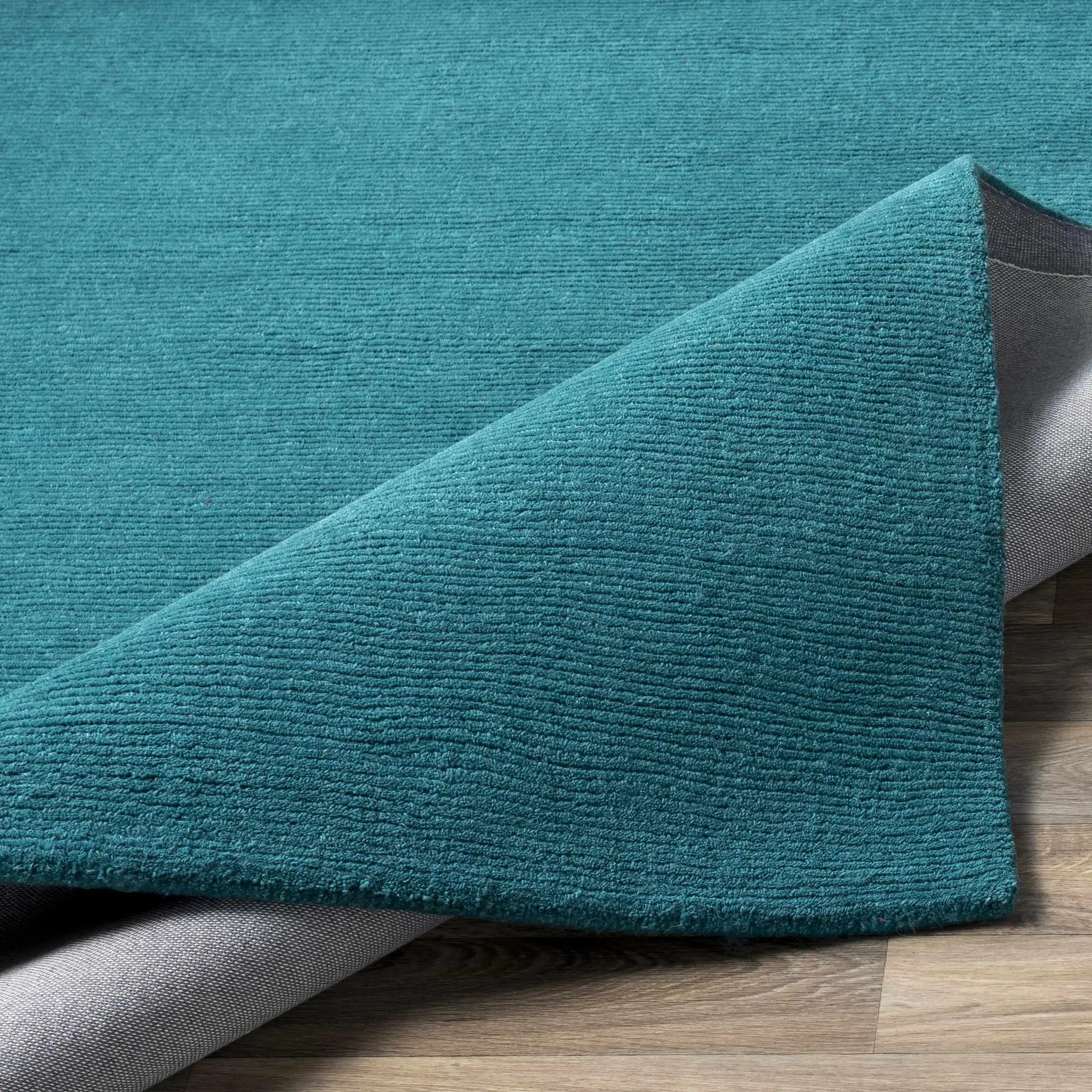 Brockton Solid Teal Wool Rug by Boutique Rugs