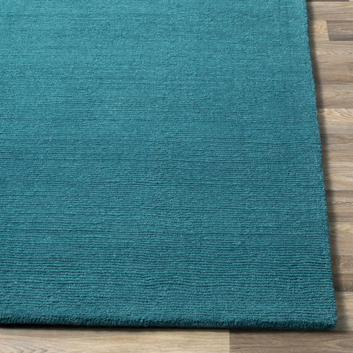 Brockton Solid Teal Wool Rug, photo 4 of 16