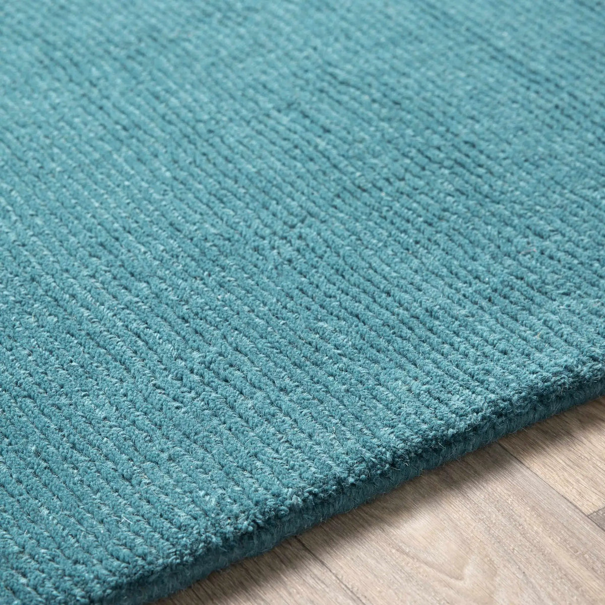 Brockton Solid Teal Wool Rug, photo 15 of 16