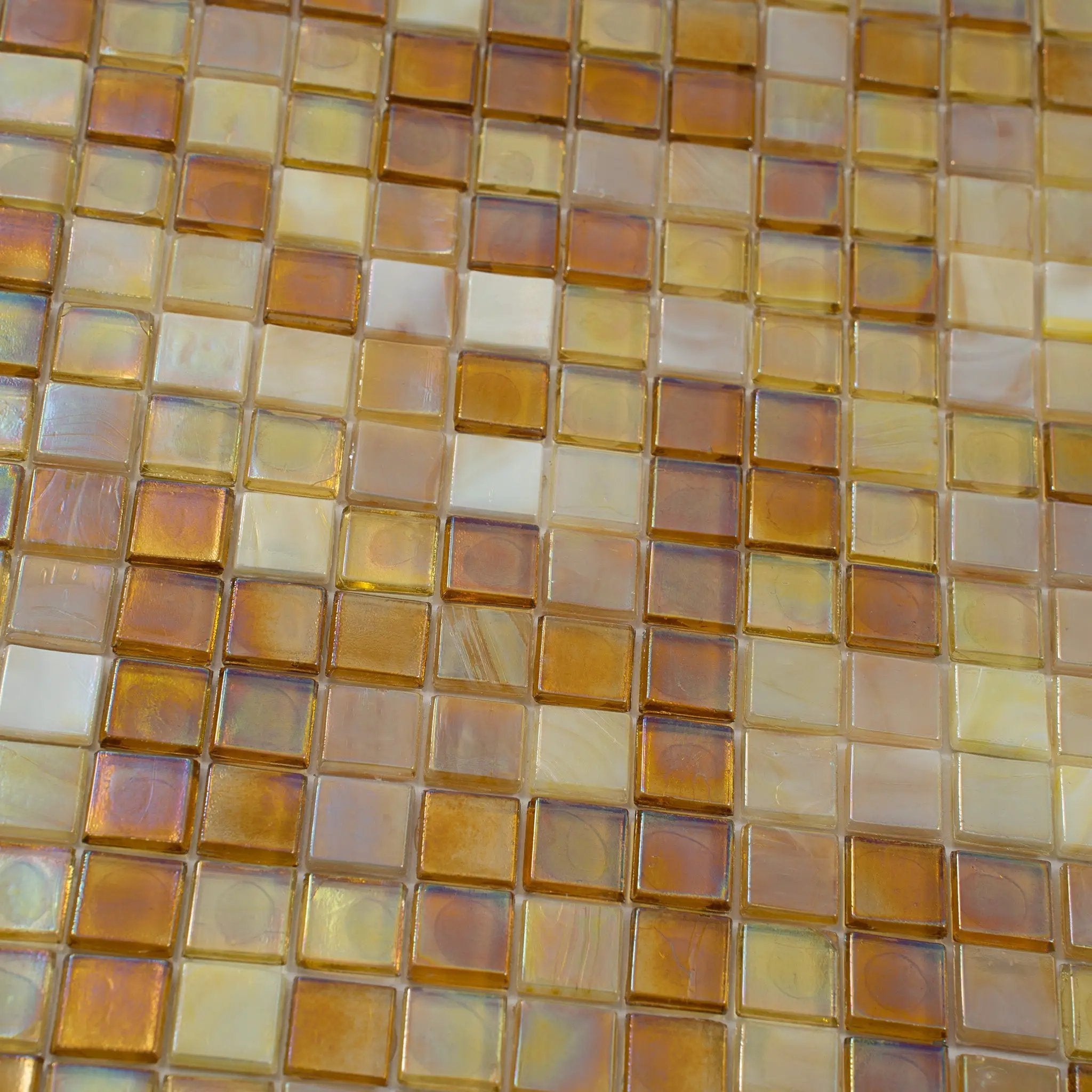 White Gold 12x12 Glossy Glass Uniform Square Mosaic Tile (20 pack, 18.69 sq ft/case) by Apollo Tile