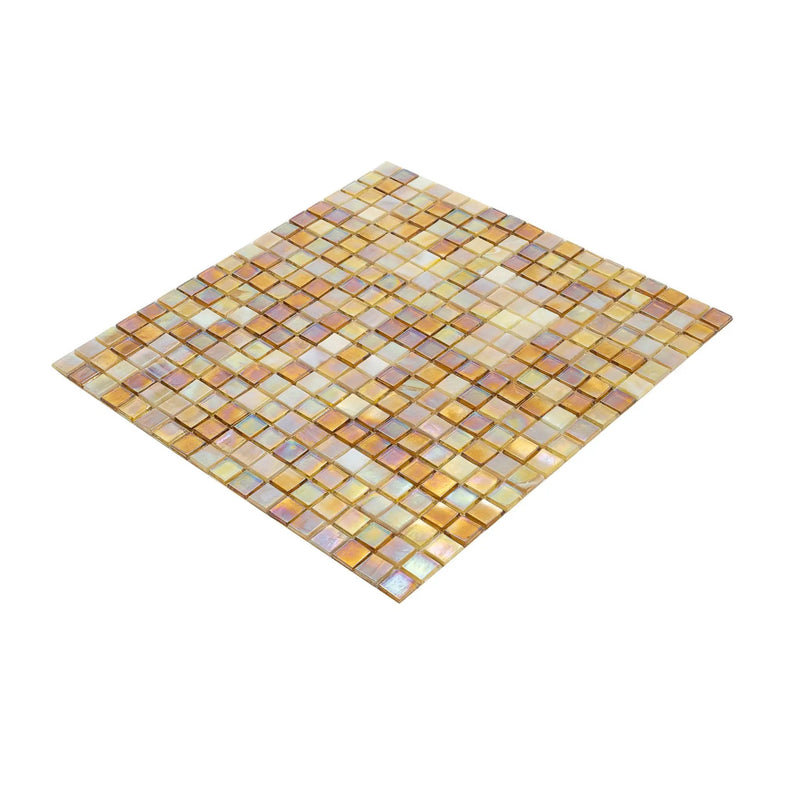 White Gold 12x12 Glossy Glass Uniform Square Mosaic Tile (20 pack, 18.69 sq ft/case) by Apollo Tile