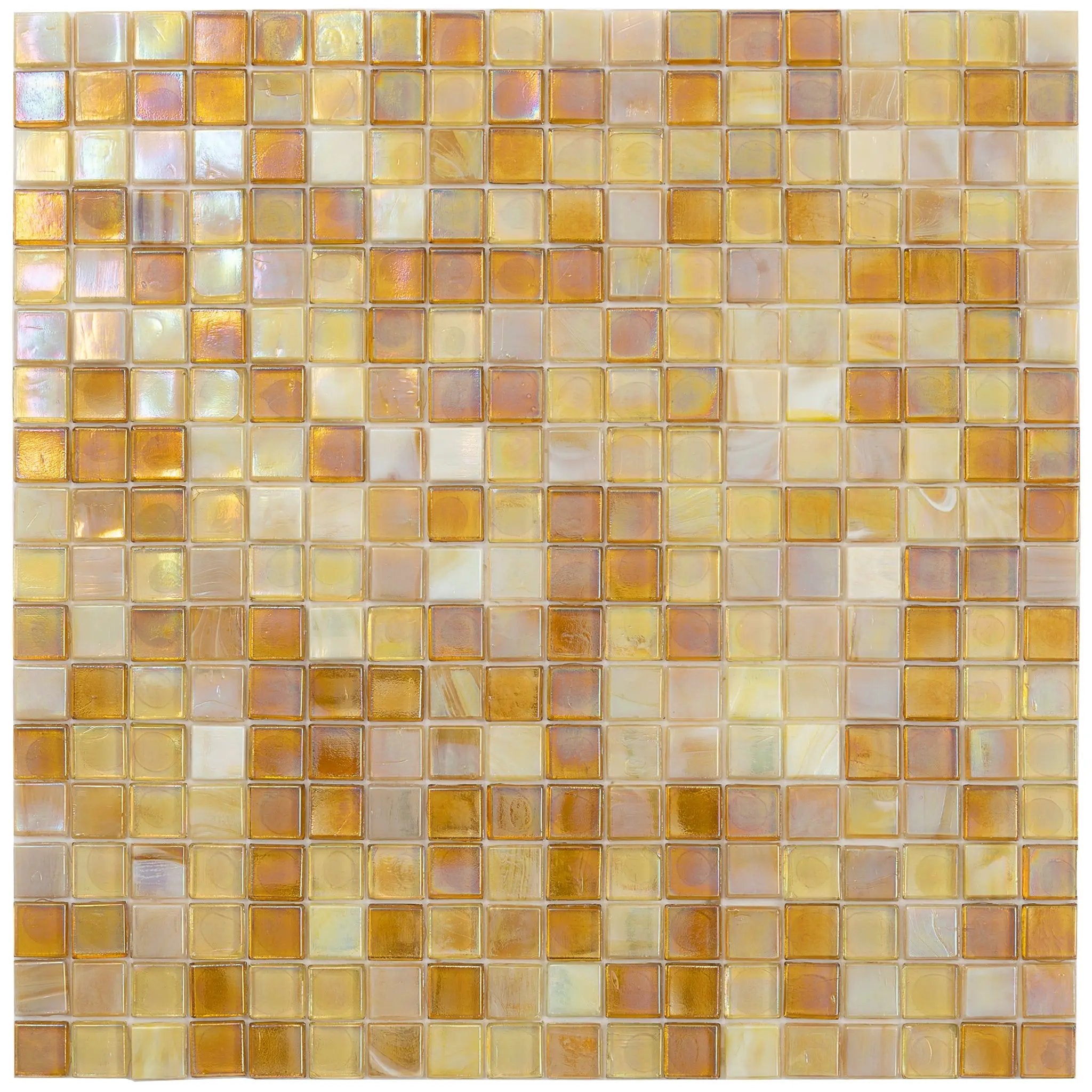 White Gold 12x12 Glossy Glass Uniform Square Mosaic Tile (20 pack, 18.69 sq ft/case) by Apollo Tile