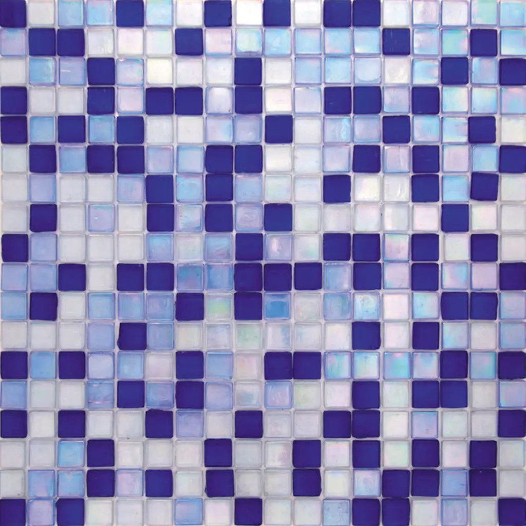 Royal Blue White 12x12 Glossy Uniform Square Glass Mosaic Tile (20 pack, 18.69 sq ft/case) by Apollo Tile