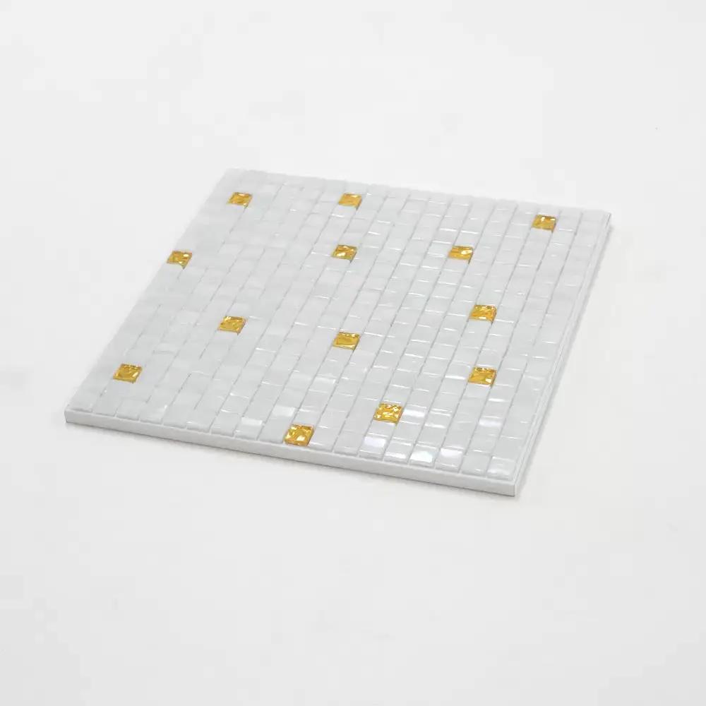 White Gold 12x12 Glossy Uniform Square Glass Mosaic Tile (20 pack, 18.69 sq ft/case) by Apollo Tile