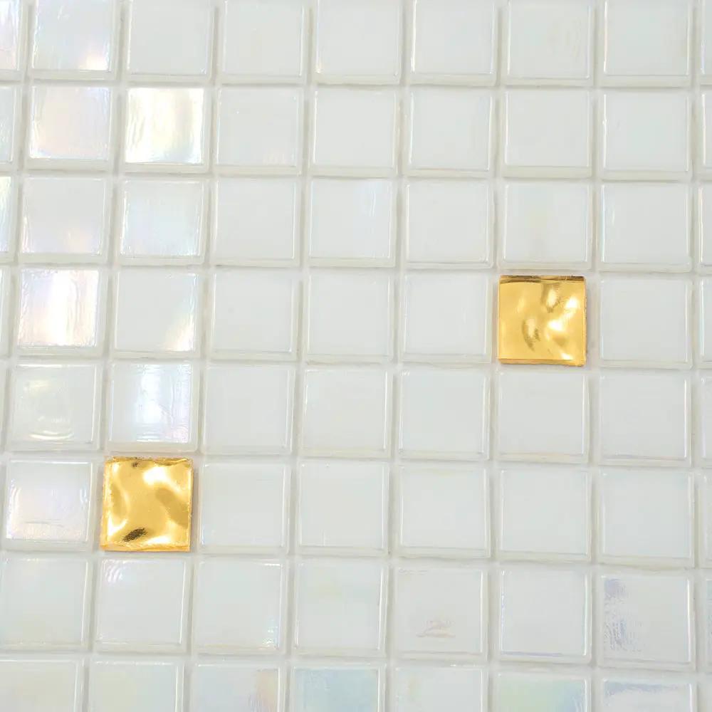 White Gold 12x12 Glossy Uniform Square Glass Mosaic Tile (20 pack, 18.69 sq ft/case) by Apollo Tile