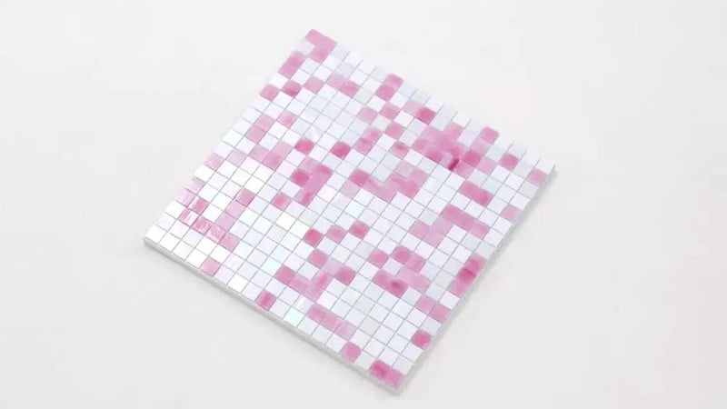 White Soft Pink 12x12 Glossy Uniform Square Glass Mosaic Tile (20 pack, 18.69 sq ft/case) by Apollo Tile