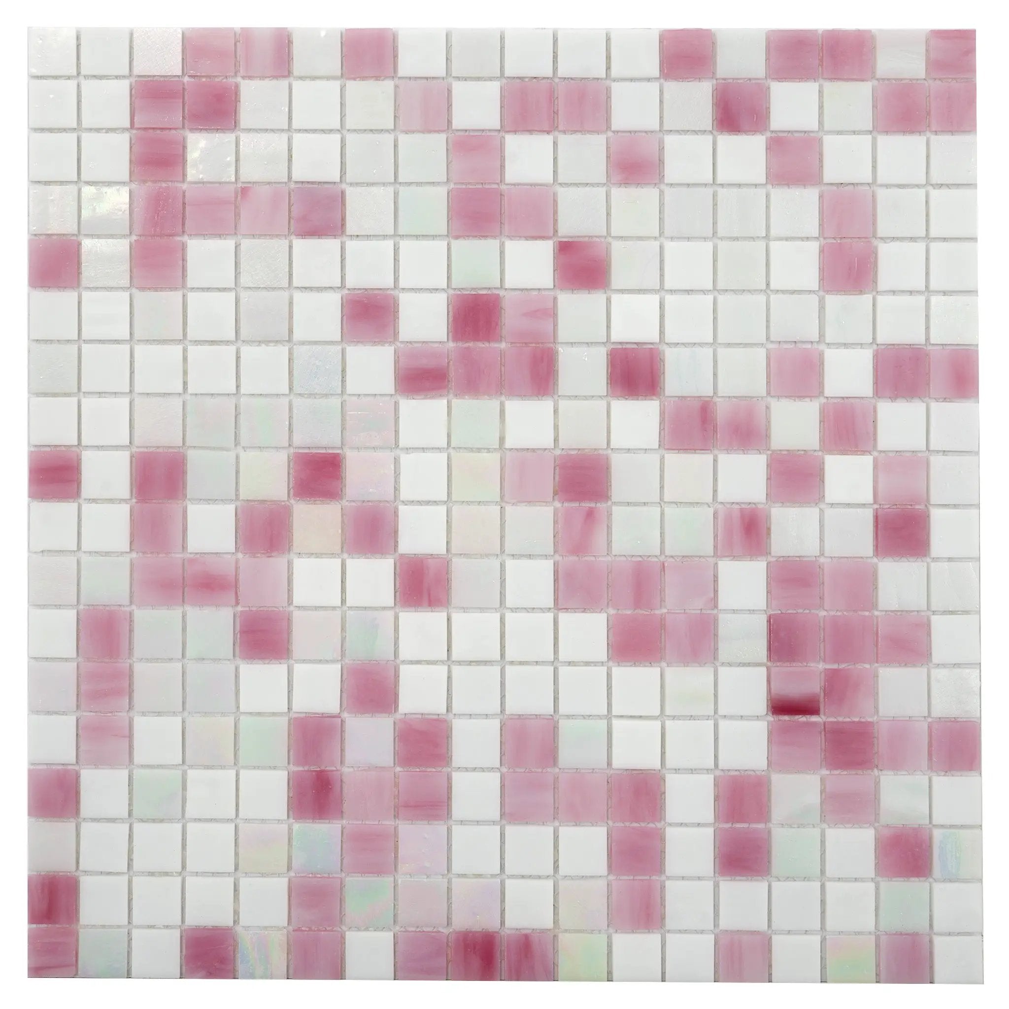 White Soft Pink 12x12 Glossy Uniform Square Glass Mosaic Tile (20 pack, 18.69 sq ft/case) by Apollo Tile
