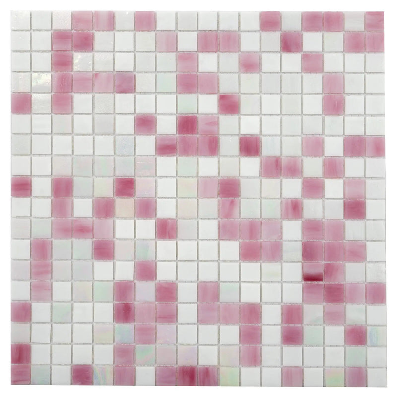 White Soft Pink 12x12 Glossy Uniform Square Glass Mosaic Tile (20 pack, 18.69 sq ft/case) by Apollo Tile