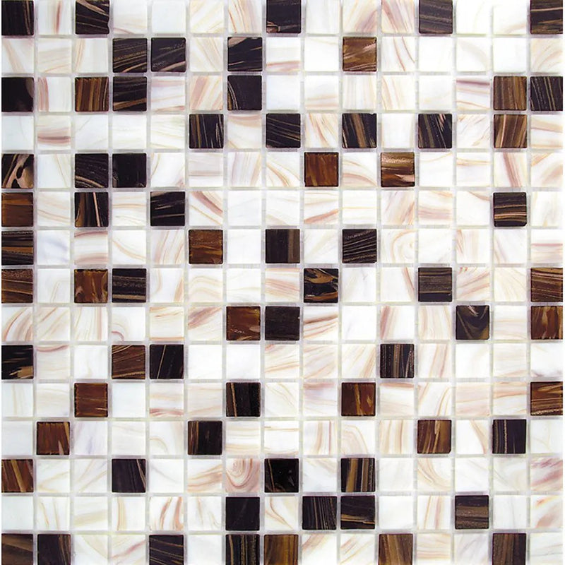 Beige Brown 12x12 Glossy Uniform Square Glass Mosaic Tile (20 pack, 20 sq ft/case) by Apollo Tile