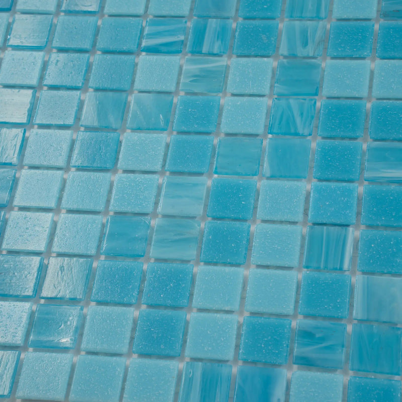 Arctic Blue 12x12 Uniform Square Glossy Glass Mosaic Tile (20 pack, 20 sq ft/case) by Apollo Tile