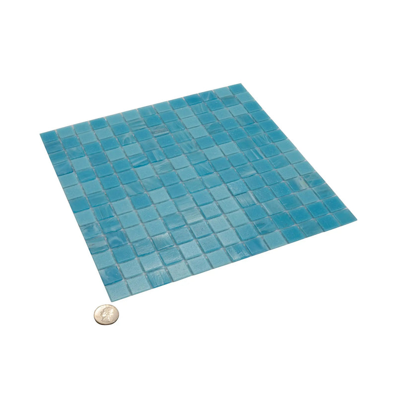 Arctic Blue 12x12 Uniform Square Glossy Glass Mosaic Tile (20 pack, 20 sq ft/case) by Apollo Tile