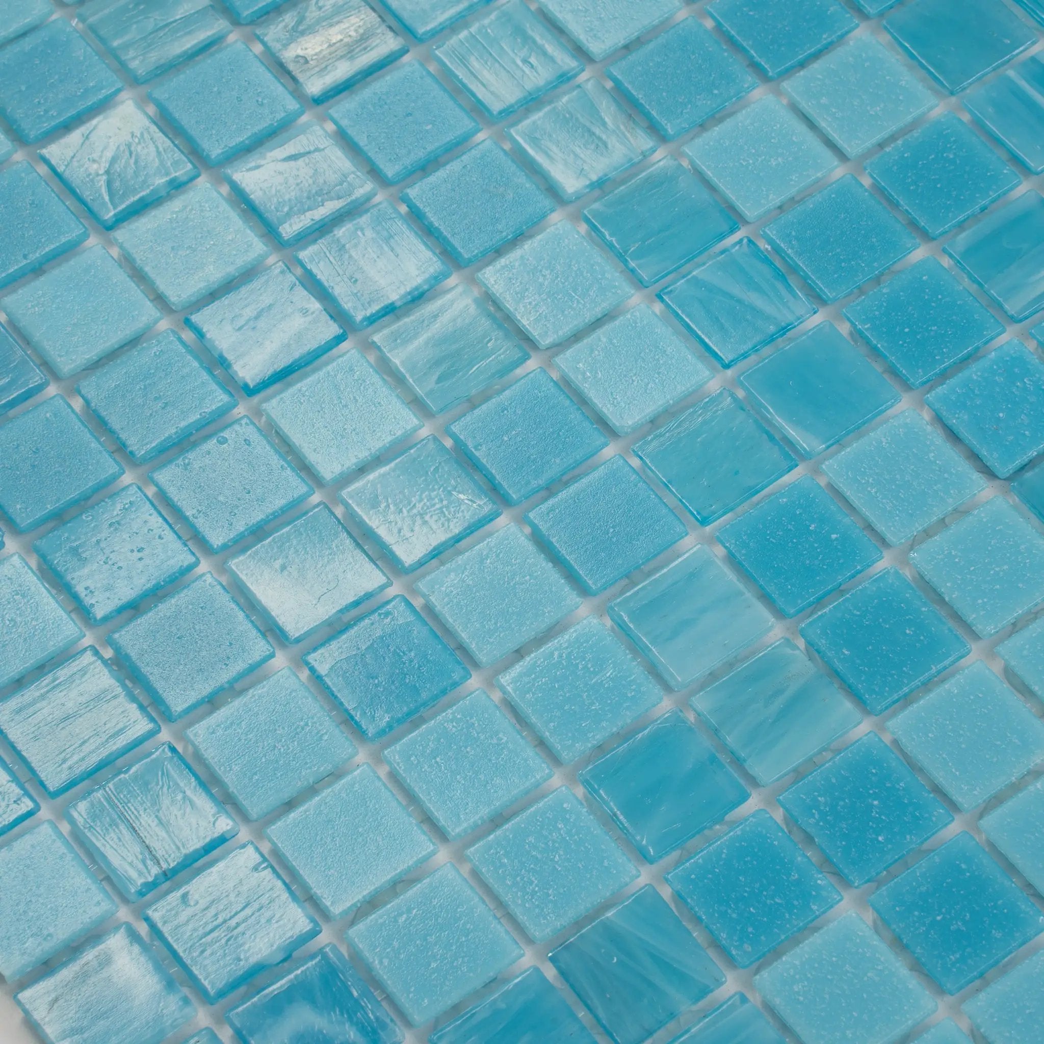Arctic Blue 12x12 Uniform Square Glossy Glass Mosaic Tile (20 pack, 20 sq ft/case) by Apollo Tile