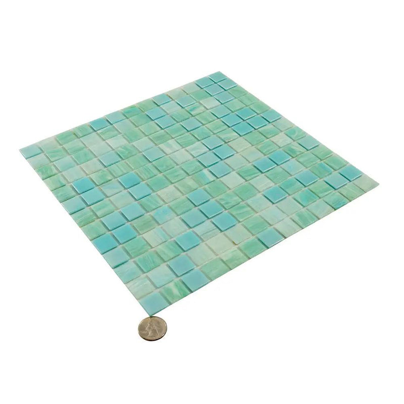 Baby Blue 12x12 Uniform Square Glossy Glass Mosaic Tile (20 pack, 20 sq ft/case) by Apollo Tile