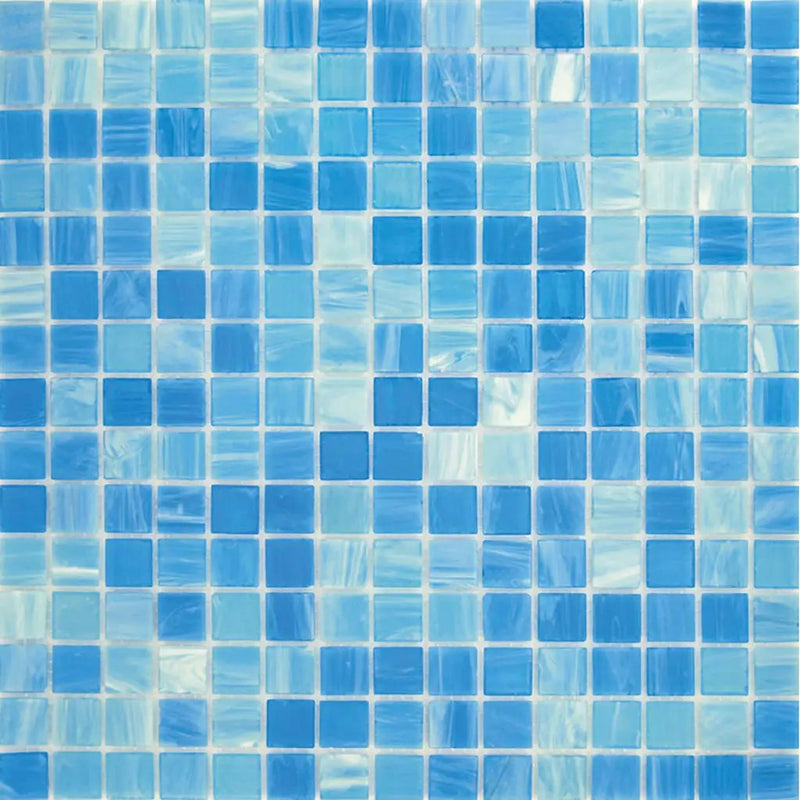 Olympic blue 12x12 Glossy Uniform Square Glass Mosaic Tile (20 pack, 20 sq ft/case) by Apollo Tile