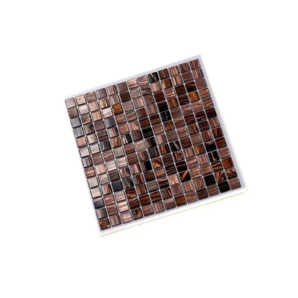 Brown Yellow 12x12 Glossy Uniform Square Glass Mosaic Tile (20 pack, 20 sq ft/case) by Apollo Tile