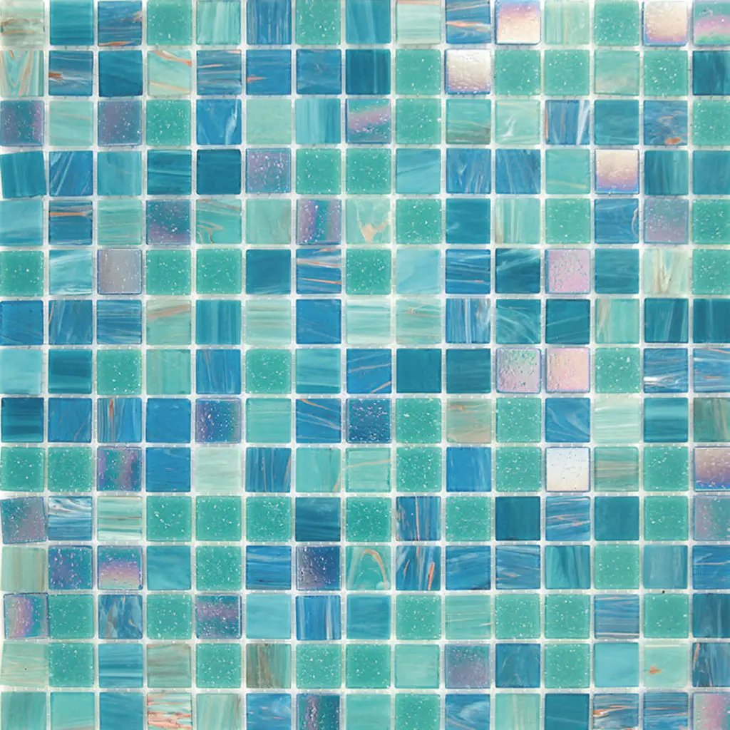 Blue Green 12x12 Glossy Uniform Square Glass Mosaic Tile (20 pack, 20 sq ft/case) by Apollo Tile