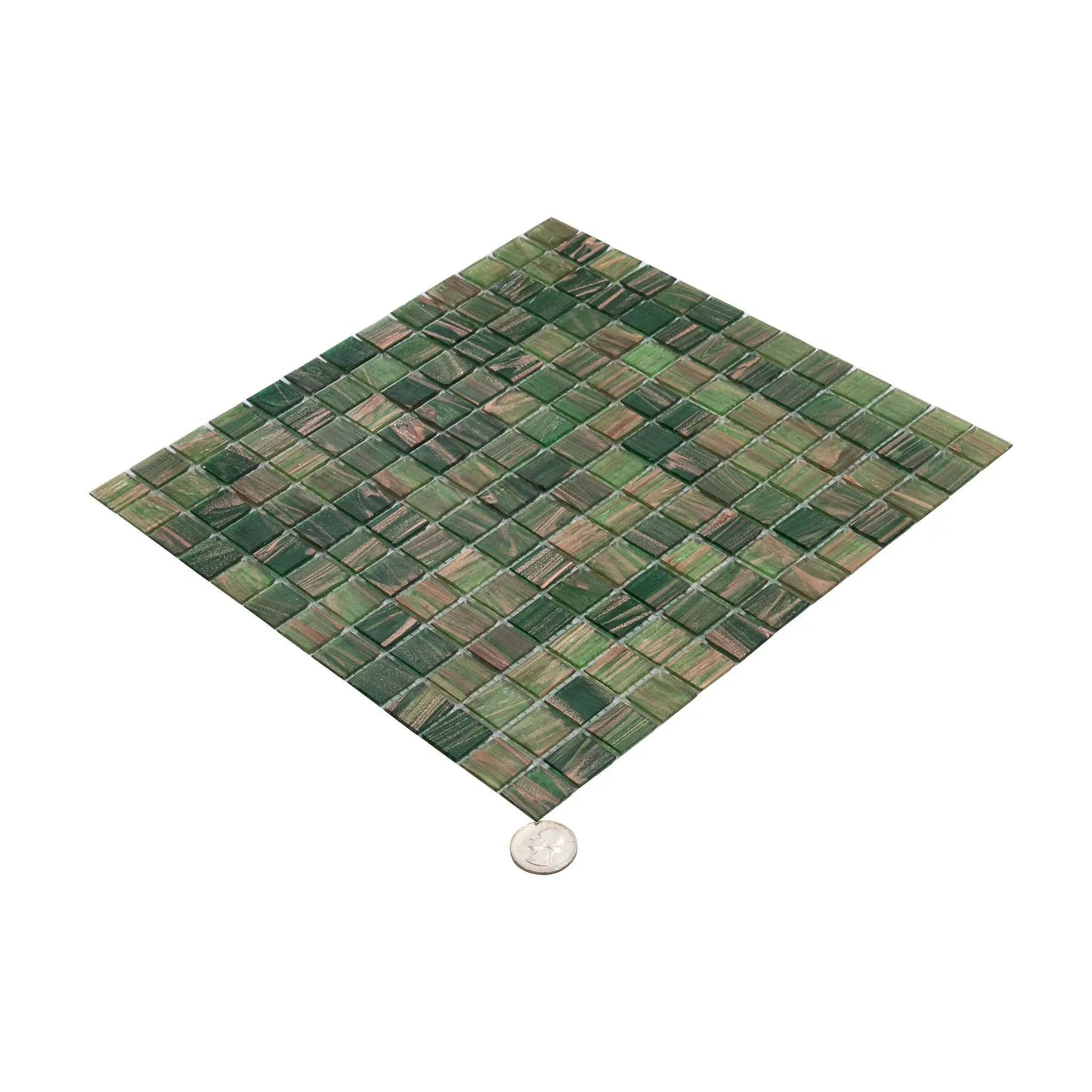Moss Green 12x12 Glossy Uniform Square Glass Mosaic Tile (20 pack, 20 sq ft/case) by Apollo Tile