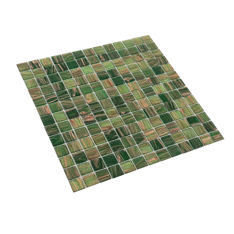 Moss Green 12x12 Glossy Uniform Square Glass Mosaic Tile (20 pack, 20 sq ft/case) by Apollo Tile