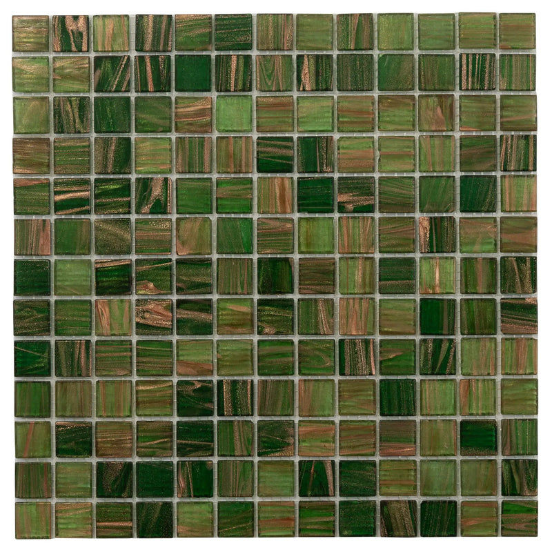 Moss Green 12x12 Glossy Uniform Square Glass Mosaic Tile (20 pack, 20 sq ft/case) by Apollo Tile