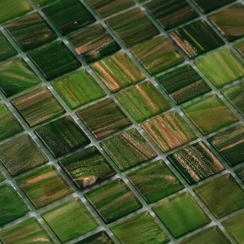 Moss Green 12x12 Glossy Uniform Square Glass Mosaic Tile (20 pack, 20 sq ft/case) by Apollo Tile