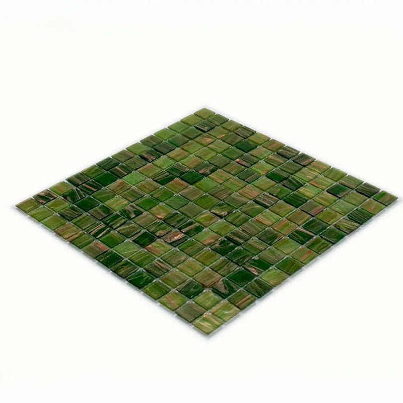 Moss Green 12x12 Glossy Uniform Square Glass Mosaic Tile (20 pack, 20 sq ft/case) by Apollo Tile