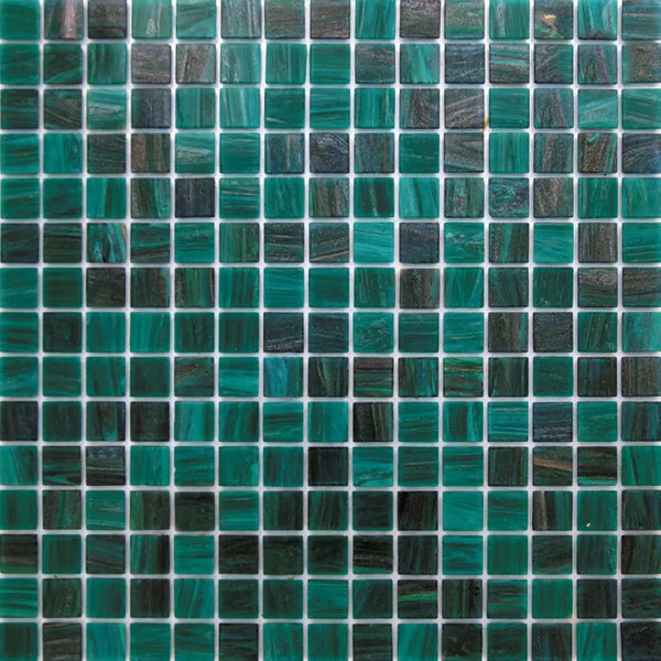 Bottle Green 12x12 Glossy Uniform Square Glass Mosaic Tile (20 pack, 20 sq ft/case)