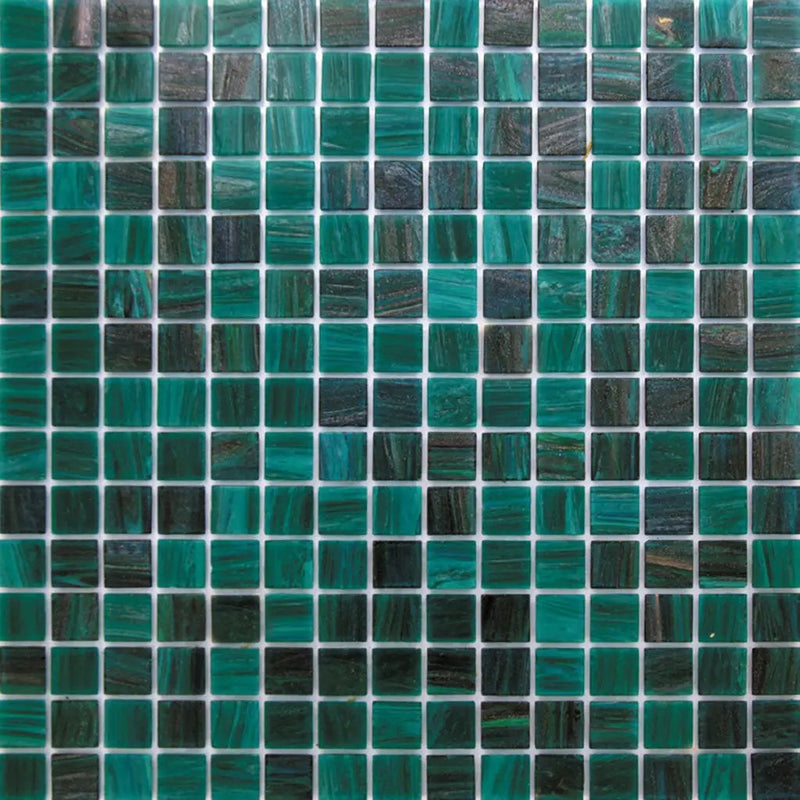 Bottle Green 12x12 Glossy Uniform Square Glass Mosaic Tile (20 pack, 20 sq ft/case) by Apollo Tile